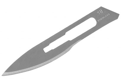 Lemmet Scalpelmes RVS no. 18